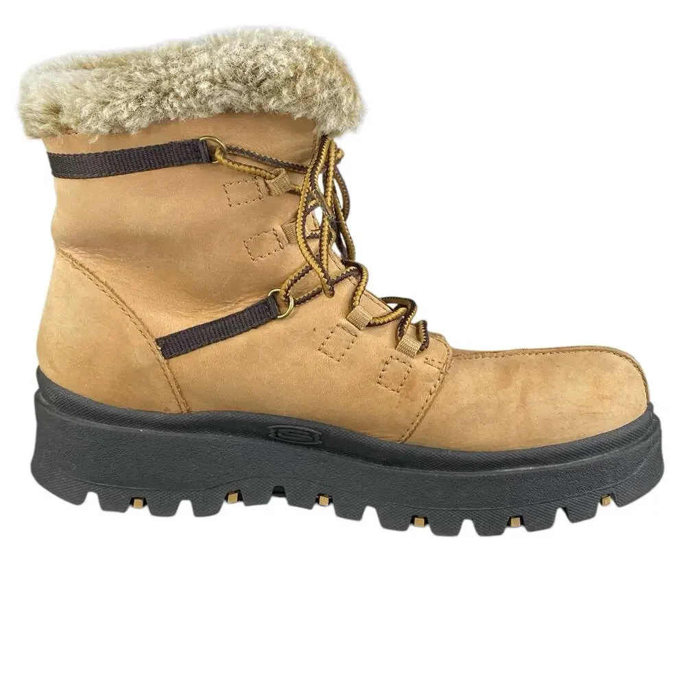 Vintage Y2K Skechers Women’s Jammers Tan Suede Winter Boot Size US 9